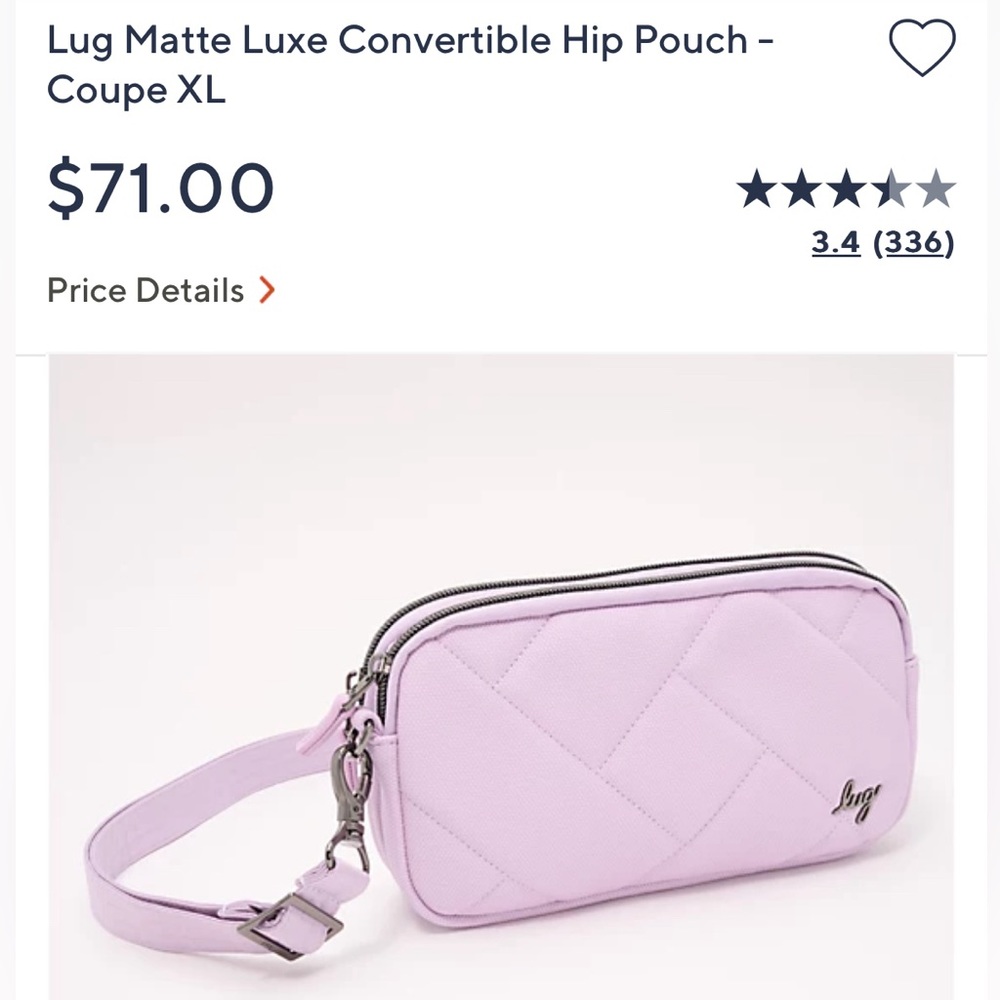 Lug Matte Luxe Convertible Hip Pouch - Coupe XL - Sugar Plum Ice Pop